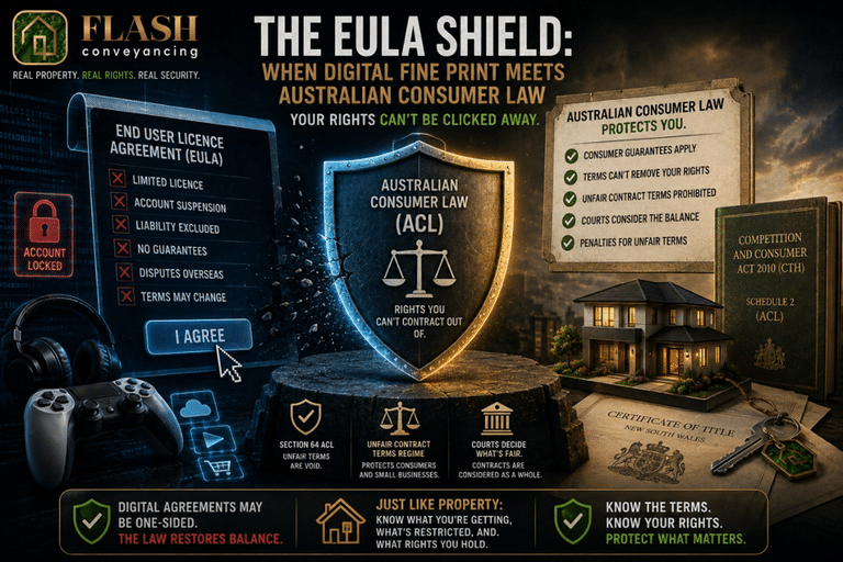The EULA Shield: When Digital Fine Print Meets Australian Consumer Law — and What Property Buyers Can Learn From It