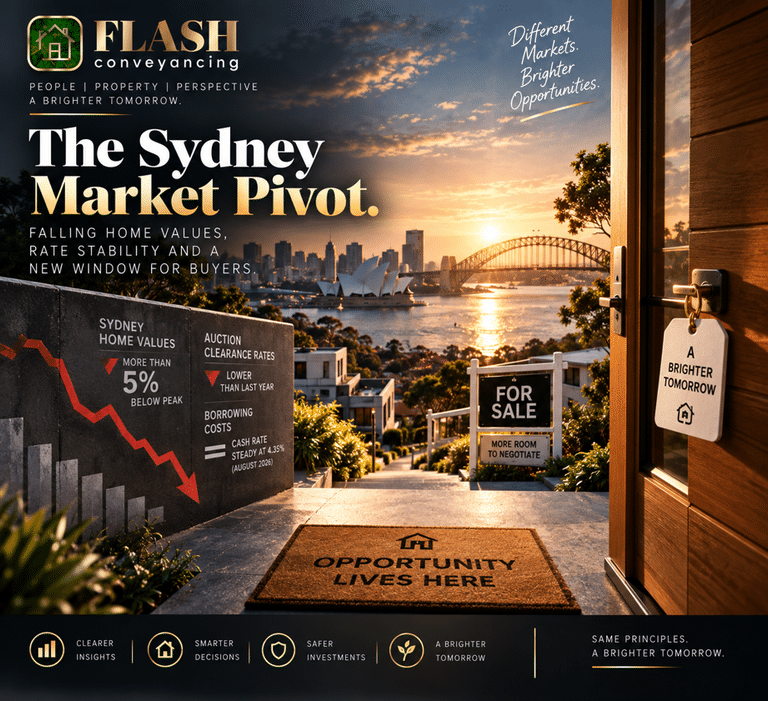 The Sydney Market Pivot: Falling Home Values, Rate Stability and a New Window for Buyers